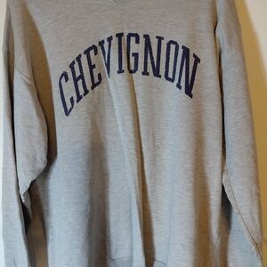 Chevignon Gray Sweatshirt with Navy Logo